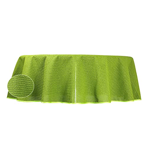 Gartentischdecke Outdoor 140 cm rund Grün wetterfest wasserabweisend rutschfest abwischbar PVC Weichschaum Tischdecke für Garten Balkon Camping von Haus und Deko