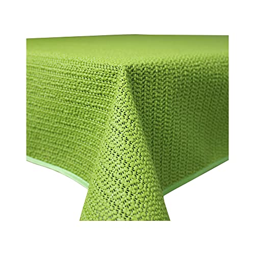 Gartentischdecke Outdoor rechteckig wetterfest wasserabweisend rutschfest abwischbar PVC Weichschaum Tischdecke für Garten, Balkon, Terrasse und Camping (Grün, 110 x 140 cm) von Haus und Deko