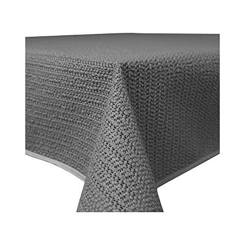 Haus und Deko Gartentischdecke Outdoor rechteckig wetterfest wasserabweisend rutschfest abwischbar PVC Weichschaum Tischdecke für Garten, Balkon, Terrasse und Camping (Grau, 110 x 140 cm), 2370 von Haus und Deko