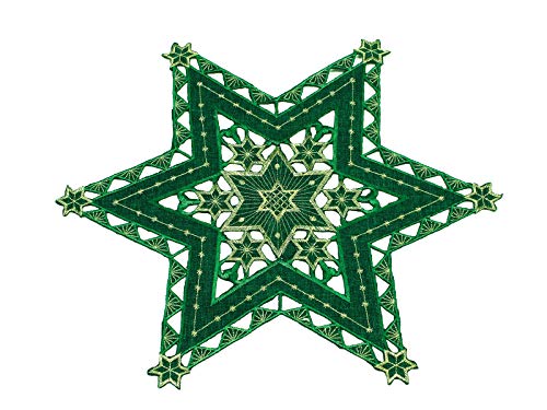 Haus und Deko Tischdecke 40 cm grün mit Gold Sterne Weihnachten Deckchen Advent Bestickt Untersetzer Mitteldecke Haus und Deko Tischdecke 40 cm grün mit Gold Sterne Weihnachten Deckchen Advent Bestickt Untersetzer Mitteldecke von Haus und Deko