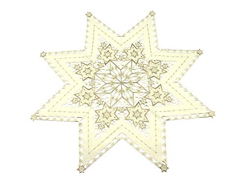 Haus und Deko Tischdecke 85 cm Ecru mit Gold Sterne Weihnachten Deckchen Advent Bestickt Untersetzer Mitteldecke Haus und Deko Tischdecke 85 cm Ecru mit Gold Sterne Weihnachten Deckchen Advent Bestickt Untersetzer Mitteldecke von Haus und Deko