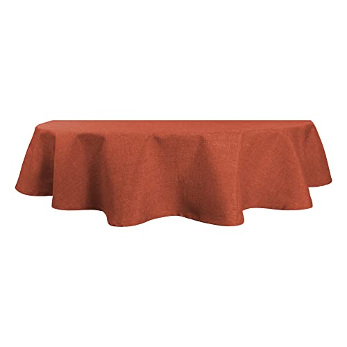 Haus und Deko Tischdecke oval Leinenoptik 160x220 cm Lotuseffekt Tischwäsche Wasserabweisend Tischtuch Fleckenabweisend Bügelfrei Waschbar Innen Außen Perleffekt (Terracotta, 160 x 220 cm), 2374 von Haus und Deko
