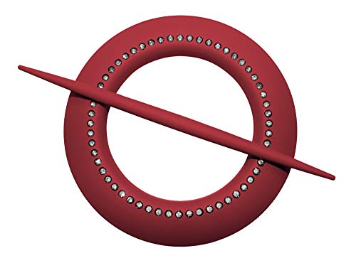 Raffhalter Gardinenspange rund Vorhang Gardinen Deko Ø ca. 16 cm in Bordeaux Rot mit Strass Steinchen von Haus und Deko