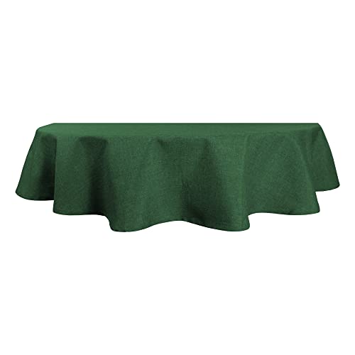 Tischdecke oval Leinenoptik 130x220 cm Lotuseffekt Tischwäsche Wasserabweisend Tischtuch Fleckenabweisend Bügelfrei Abwischbar Waschbar Innen und Außen Perleffekt (Dunkelgrün, 130 x 220 cm) von Haus und Deko