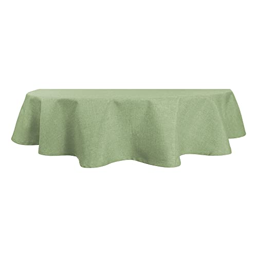 Tischdecke oval Leinenoptik 160x260 cm Lotuseffekt Tischwäsche Wasserabweisend Tischtuch Fleckenabweisend Bügelfrei Abwischbar Waschbar Innen und Außen Perleffekt (Hellgrün, 160 x 260 cm) von Haus und Deko