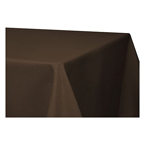 Tischdecke rechteckig Leinenoptik Lotuseffekt Tischwäsche Wasserabweisend Tischtuch Fleckenabweisend Bügelfrei Abwischbar Waschbar Innen und Außen Perleffekt (130 x 260 cm, braun) von Haus und Deko