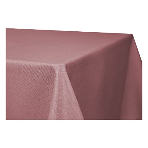 Tischdecke rechteckig Leinenoptik Lotuseffekt Tischwäsche Wasserabweisend Tischtuch Fleckenabweisend Bügelfrei Abwischbar Waschbar Innen und Außen Perleffekt (135 x 200 cm, Altrosa) von Haus und Deko