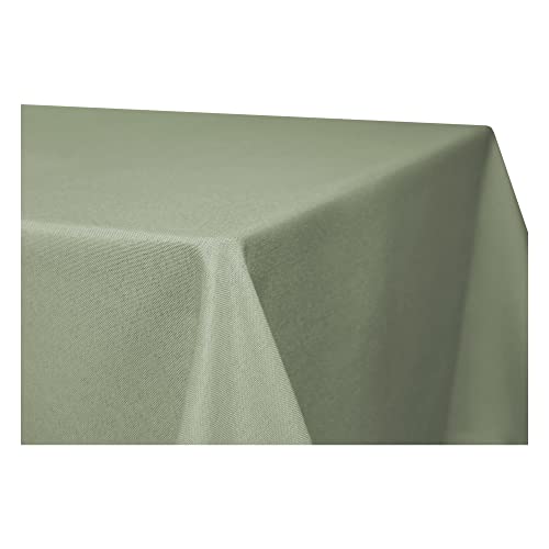 Tischdecke rechteckig Leinenoptik Lotuseffekt Tischwäsche Wasserabweisend Tischtuch Fleckenabweisend Bügelfrei Abwischbar Waschbar Innen und Außen Perleffekt (160 x 260 cm, hellgrün) von Haus und Deko
