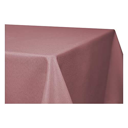 Tischdecke rechteckig Leinenoptik Lotuseffekt Tischwäsche Wasserabweisend Tischtuch Fleckenabweisend Bügelfrei Abwischbar Waschbar Innen und Außen Perleffekt (160 x 320 cm, Altrosa) von Haus und Deko