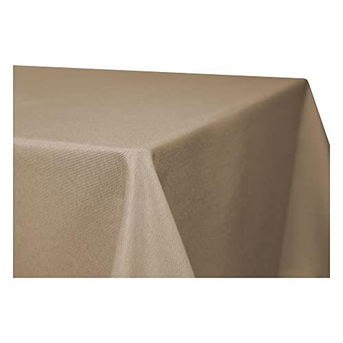 Tischdecke rechteckig Leinenoptik Lotuseffekt Tischwäsche Wasserabweisend Tischtuch Fleckenabweisend Bügelfrei Abwischbar Waschbar Innen und Außen Perleffekt (160 x 320 cm, beige Natur) von Haus und Deko