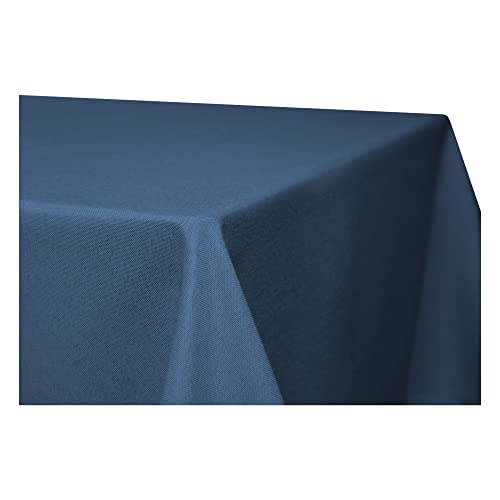 Tischdecke rechteckig Leinenoptik Lotuseffekt Tischwäsche Wasserabweisend Tischtuch Fleckenabweisend Bügelfrei Abwischbar Waschbar Innen und Außen Perleffekt (160 x 320 cm, blau) von Haus und Deko
