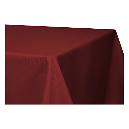 Tischdecke rechteckig Leinenoptik Lotuseffekt Tischwäsche Wasserabweisend Tischtuch Fleckenabweisend Bügelfrei Abwischbar Waschbar Innen und Außen Perleffekt (160 x 360 cm, Bordeaux) von Haus und Deko