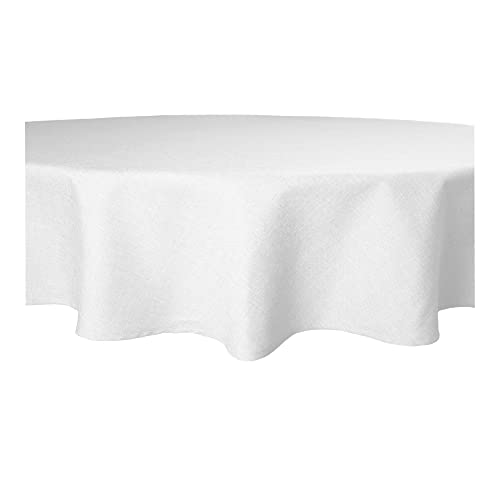 Tischdecke weiß 140 cm Ø rund Struktur Mitteldecke Leinen-Optik beschichtet Wasser und Schmutz abweisend Lotuseffekt Tischdecke weiß 140 cm Ø rund Struktur Mitteldecke Leinen-Optik beschichtet Wasser und Schmutz abweisend Lotuseffekt von Haus und Deko