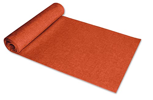 Tischläufer 40 x 100 cm Terracotta rechteckig Leinenoptik Tischdecke Lotuseffekt Tischwäsche Wasserabweisend Tischtuch Fleckenabweisend Bügelfrei Abwischbar Knitterfrei Innen und Außen von Haus und Deko