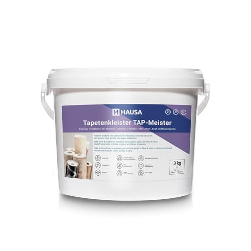 Hausa Tapetenkleister TAP-Meister 3kg Fertigkleister für Tapeten aller Art: Glasfaser-, Raufaser-, Struktur-, Vlies-, Vinyltapeten, hohe Anfangsklebkraft, extra stark, feuchtigkeitsbeständig Hausa Tapetenkleister TAP-Meister 3kg Fertigkleister für Tapeten aller Art: Glasfaser-, Raufaser-, Struktur-, Vlies-, Vinyltapeten, hohe Anfangsklebkraft, extra stark, feuchtigkeitsbeständig von Hausa