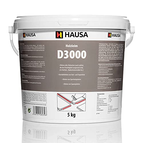 Holzleim 5 kg Eimer Wasserfest D3 Weißleim Leim lösemittelfrei Holzkleber Baukleber Basteln Extra Stark für vielseitige Verleimungs- und Bastelarbeiten hitzebeständig von Hausa