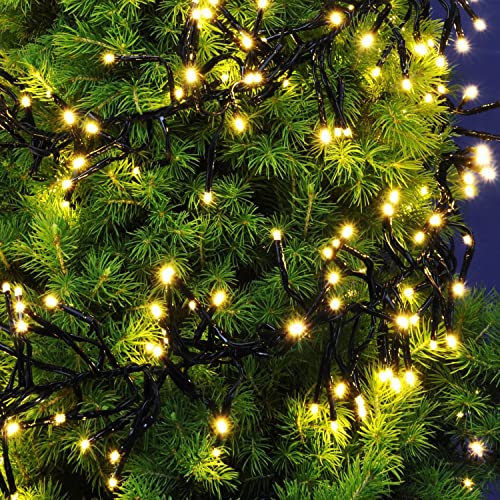 Haushalt International Lichterkette außen und innen 384 LED warm weiß 5M Anschlusskabel Timer Weihnacht von Haushalt International