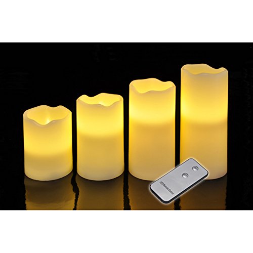 Haushalt International Set of 4 LED Candles with Flickering Light and Remote Control von Haushalt International