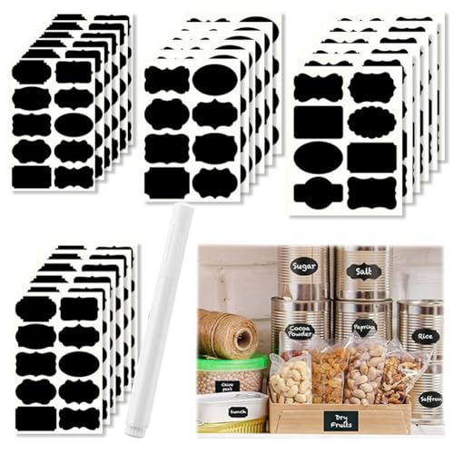 120/240 Pcs Aufkleber zum Beschriften, Aufkleber Wasserfest, Klebeetiketten zum Beschriften mit Stift, Selbstklebende Etiketten, Sticker zum Beschriften, Marmelade usw (120 Quadratische+1 Stift) von Hausio