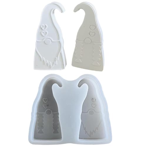 Hausio 2 Stück 3D Wichte Silikonformen Gießformen Weihnachten, Silikonformen, Silikonform Wichtel Kerzenformen Zum Gießen, Gießformen Silikon Weihnachten, DIY Gießform Weihnachten (2 Stück) von Hausio