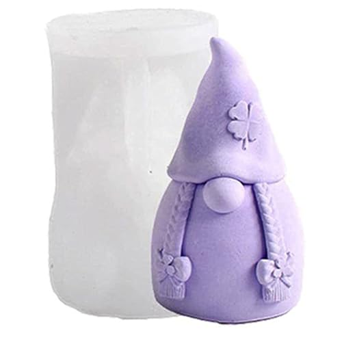 Hausio 3D Gießformen Silikon Weihnachten, Silikonform Wichtel Kerzenformen Zum Gießen, Silikonformen Weihnachten, Silikonform Weihnachten, Silikonformen, DIY Gießformen Gießform Weihnachten (A) von Hausio