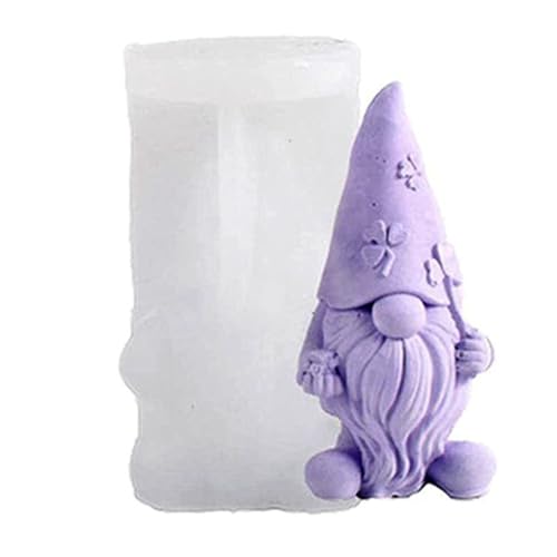 Hausio 3D Gießformen Silikon Weihnachten, Silikonform Wichtel Kerzenformen Zum Gießen, Silikonformen Weihnachten, Silikonform Weihnachten, Silikonformen, DIY Gießformen Gießform Weihnachten (B) von Hausio