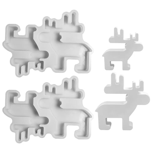 Hausio 3D Silikonformen Gießformen Weihnachten Kerzenformen zum Gießen, Weihnachtsmann Gießformen Silikon Gießform Wichtel Giessformen, Wichtel Silikonform Weihnachten (2 Stück) von Hausio