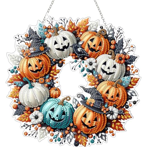 Hausio 5D Diamant Painting Weihnachten Herbst Anhänger Heiße Schokolade, Diamond Painting Fensterbilder Beidseitig für Erwachsene, Bastelset Kreativ Set, Hängend Ornament Tür Fenster (Stil 2) von Hausio