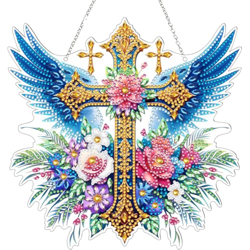 Hausio 5D Weihnachtskarten Diamond Painting Herbst Anhänger Heiße Schokolade, Diamond Painting Fensterbilder Beidseitig für Erwachsene, Bastelset Kreativ Set, Hängend Ornament Tür Fenster (Stil 4) von Hausio