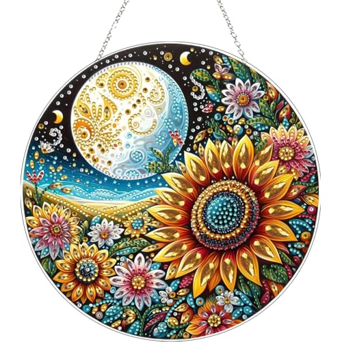 Hausio Diamond Painting Herbst Anhänger Heiße Schokolade, 5D Diamond Painting Weihnachten Fensterbilder Beidseitig für Erwachsene, Bastelset Kreativ Set, Hängend Ornament Tür Fenster (Stil 4) von Hausio