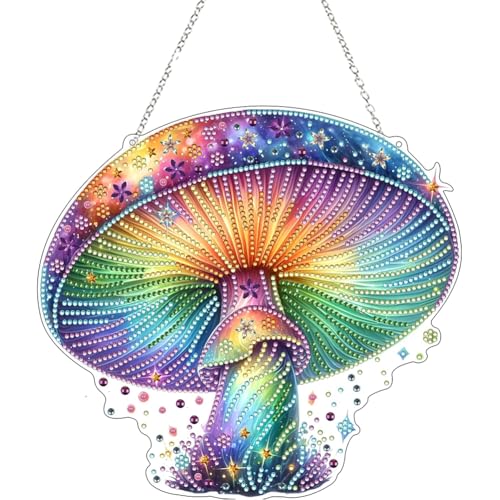 Hausio Diamond Painting Herbst Anhänger Heiße Schokolade, 5D Herbst Diamond Painting Fensterbilder Beidseitig für Erwachsene, Bastelset Kreativ Set, Weihnachten Hängend Ornament Tür Fenster (Stil 5) von Hausio