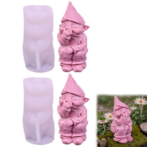 Hausio Gießformen Silikon Weihnachten - Lustig Silikonform Wichtel Kerzenformen Zum Gießen, Silikonform Weihnachten, Silikonformen, DIY Gießformen Gießform Weihnachten Wichtel, Giessformen (2 Pcs) von Hausio