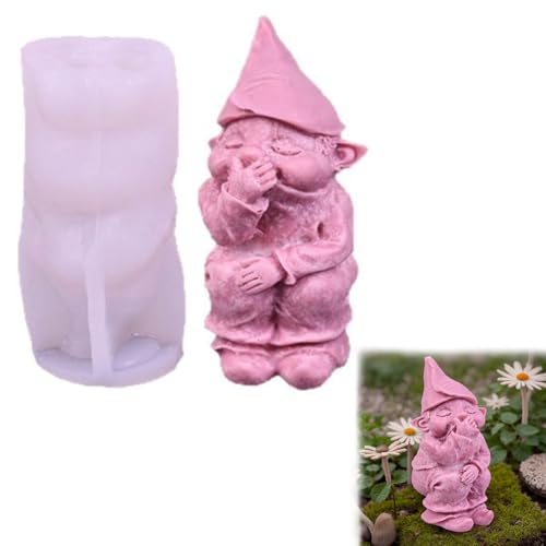 Hausio Lustig Gießformen Silikon Weihnachten - 3D Silikonform Wichtel Kerzenformen Zum Gießen, Silikonform Weihnachten, Silikonformen, DIY Gießformen Gießform Weihnachten Wichtel (1 Pcs) von Hausio