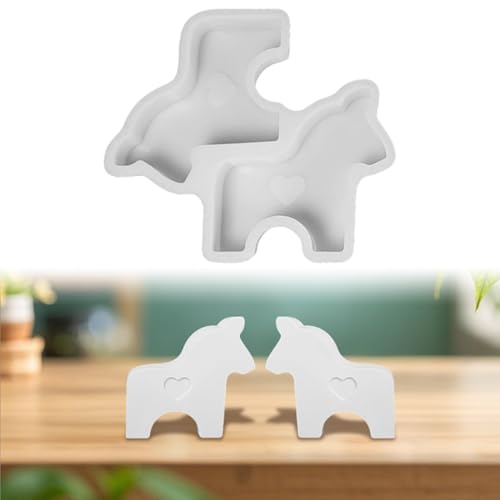 Hausio Pferd Silikonformen Gießformen Weihnachten, Silikonformen Kerzen Gießformen Silikon Weihnachten, Pferd Kerzenhalter Weihnachten, Silikonform Pferd, Gießform Pferd (1 Pcs) von Hausio