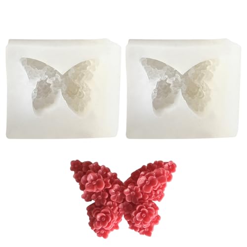 Hausio Schmetterling Kerzenhalter Weihnachten - Silikonformen Kerzen Schmetterling, Gießformen Silikon Weihnachten, Silikonform Schmetterling, Gießform Schmetterling,Silikonformen Gießformen (2 Stück) von Hausio