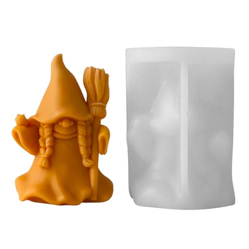 Hausio Silikonformen Gießformen Weihnachten, 3D Gießformen Silikon Weihnachten, Silikonformen Wichte, Silikonform Wichtel Kerzenformen Zum Gießen, DIY Gießform Weihnachten (A) von Hausio
