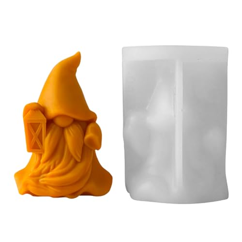 Hausio Silikonformen Wichtel - Silikonformen Gießformen Weihnachten, 3D Gießformen Silikon Weihnachten, Silikonform Wichtel Kerzenformen Zum Gießen, DIY Gießform (B) von Hausio