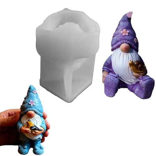 Hausio Wichtel Silikonform - DIY 3D Silikonform Weihnachten, Silikonformen Gießformen Weihnachten, Gießformen Silikon Gießform Weihnachten Wichtel,Giessformen Gips zum Gießen (Stil 2) von Hausio