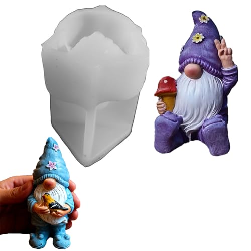Hausio Wichtel Silikonform - DIY 3D Silikonform Weihnachten, Silikonformen Gießformen Weihnachten, Gießformen Silikon Gießform Weihnachten Wichtel,Giessformen Gips zum Gießen (Stil 3) von Hausio