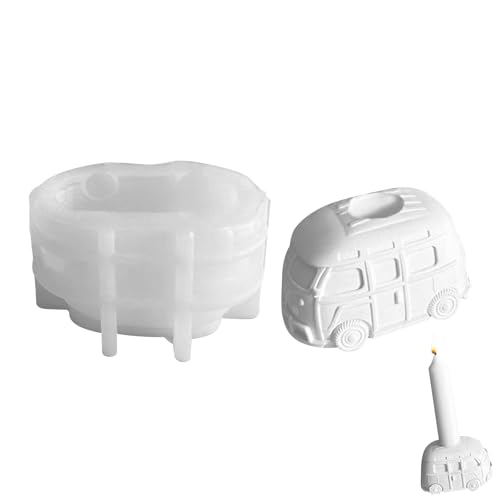 Silikonformen Kerzen Bus, Gießform Bus, Gießformen Silikon Weihnachten, Silikonform Bus, Little Silikonformen Gießformen Bus Kerzenhalter Weihnachten Formen für Gips Gießen (Stil 1) von Hausio