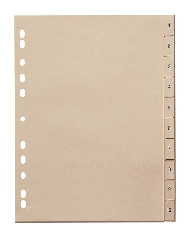 10 Stück Zahlen - Register 1-10 / Vollformat DIN A4 / Papier 110 g/m² / 10-teilig 10 Stück Zahlen - Register 1-10 / Vollformat DIN A4 / Papier 110 g/m² / 10-teilig von Hausmarke
