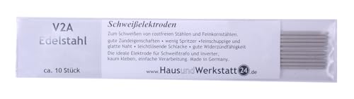 HUW24 schwarz-weiß Schweißelektroden Edelstahl V2A 2,0 mm 10 Stück (Edelstahlelektroden 307) von HausundWerkstatt24