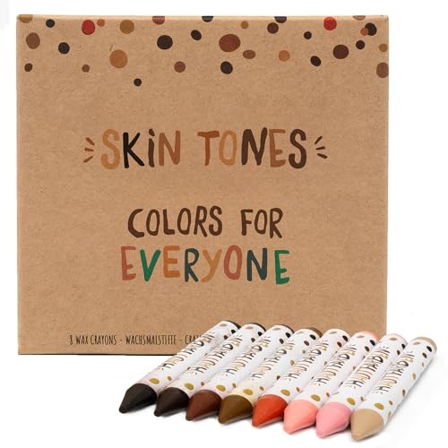 Hautfarben Skin Tones Crayons, Colors for Everyone, Set of Wax Crayons in 8 Different Skin Tones, from Sustainable Raw Materials, for Children from Age 3 (English/German) von Hautfarben