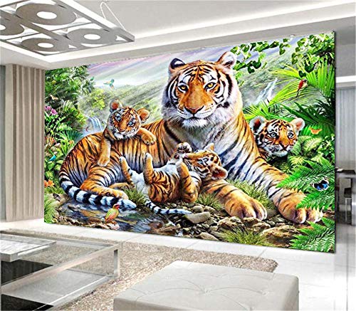 5D Diamant Painting Set, DIY Diamant Painting Tiger Full Bohrer Diamond Malerei Wandkunst Handgemachtes Wohnzimmer Schlafzimmer Wanddekoration (80 x 55cm) von Hava Kolari