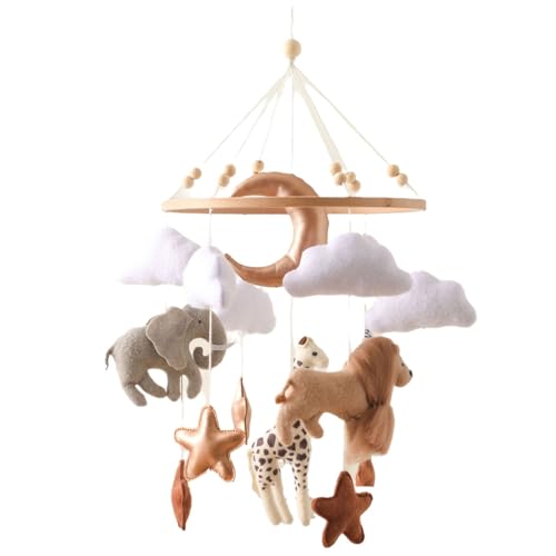 Hava Kolari Babybett Mobile Baby Windspiele, 3D Filz Wildtiere Mobile Baby, Kinder Mobile Bettglocke Anhänger für Babybett Jungen und Mädchen Hava Kolari Babybett Mobile Baby Windspiele, 3D Filz Wildtiere Mobile Baby, Kinder Mobile Bettglocke Anhänger für Babybett Jungen und Mädchen von Hava Kolari