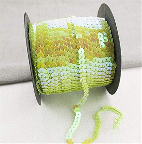 Hava Kolari Paillettenband Pailletten Glänzendes Handwerk Ordnungsrolle Hochzeit Dekorationen DIY Kleidung und Schmuck 90m*6mm (Frucht Grün) von Hava Kolari