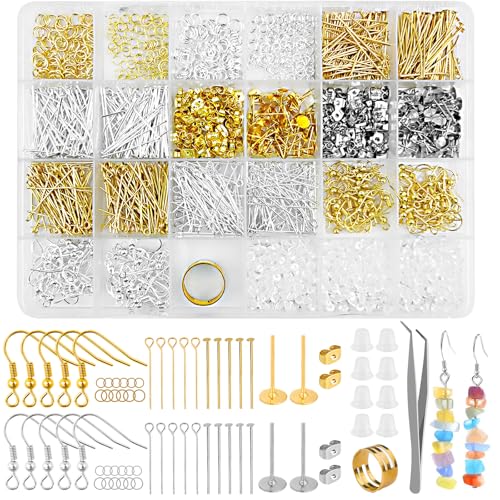 HavaCue 1792 Stück Ohrringe Selber Machen Set, 925 Ohrring Haken für Anfänger und Erwachsene, Ohrringe Basteln Set für die Schmuckherstellung die Reparatur von Ohrringen Armband Halskette DIY HavaCue 1792 Stück Ohrringe Selber Machen Set, 925 Ohrring Haken für Anfänger und Erwachsene, Ohrringe Basteln Set für die Schmuckherstellung die Reparatur von Ohrringen Armband Halskette DIY von HavaCue ㅤ