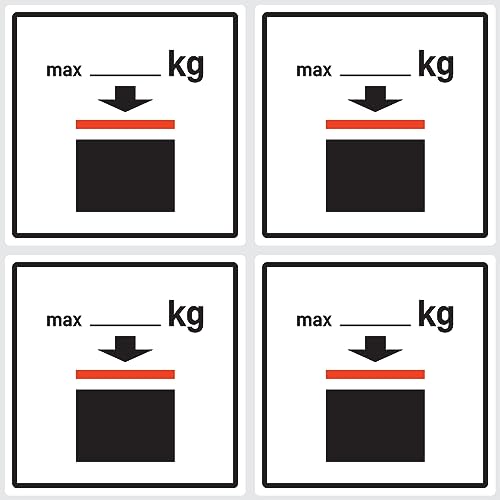 Aufkleber: 100x100 mm, 4 Stück - Kennzeichnung von Versandstücken - höchstzulässige anwendbare Stapellast - Großervpackung darf gestapelt werden - ADR Abbildung 6.6.3.3.1 - ADR/GHS/DGR/UN von Havati