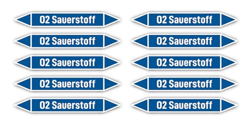 Aufkleber: 100x15 mm, 10 Stück - Gruppe 0 - Sauerstoff - Rohrleitungskennzeichnung - nach DIN 2403 - Sprache: deutsch - O2 Sauerstoff Aufkleber: 100x15 mm, 10 Stück - Gruppe 0 - Sauerstoff - Rohrleitungskennzeichnung - nach DIN 2403 - Sprache: deutsch - O2 Sauerstoff von Havati