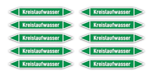 Aufkleber: 100x15 mm, 10 Stück - Gruppe 1 - Wasser - Rohrleitungskennzeichnung - nach DIN 2403 - Sprache: deutsch - Kreislaufwasser Aufkleber: 100x15 mm, 10 Stück - Gruppe 1 - Wasser - Rohrleitungskennzeichnung - nach DIN 2403 - Sprache: deutsch - Kreislaufwasser von Havati
